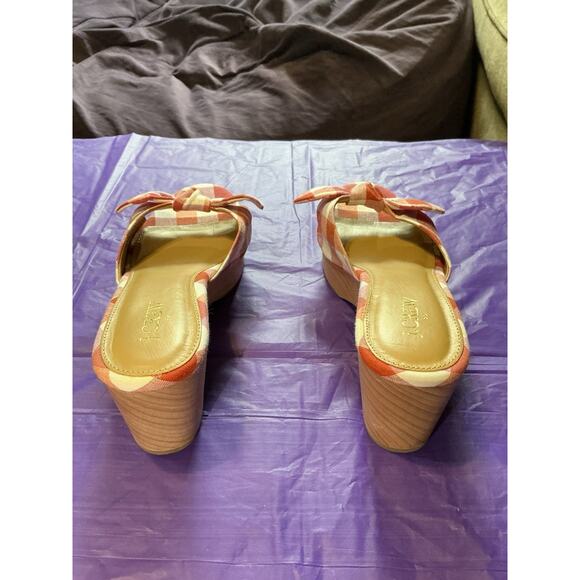 J. Crew Bohemian Printed bow-heel mules with Bow NWOB Size 8 - Picture 5 of 10